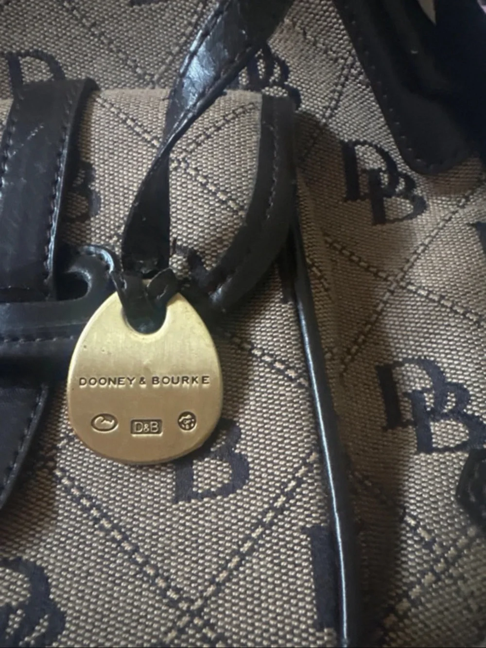 Vintage Patterned Canvas Messenger Bag in Brown with Adjustable Strap